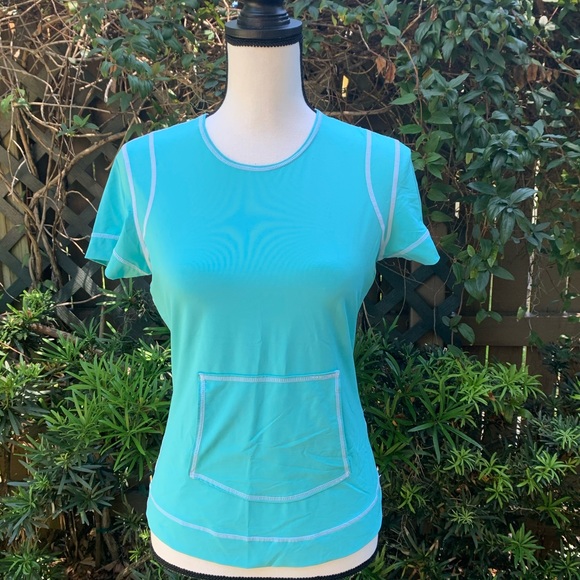 Athleta Other - Athleta Swimwear Teal Rash Guard Size Small